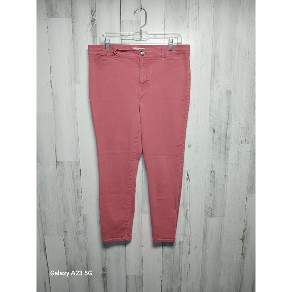 Loft Skinny Ankle Salmon Stretch Womens  Jeans Size 14 - Picture 1 of 8